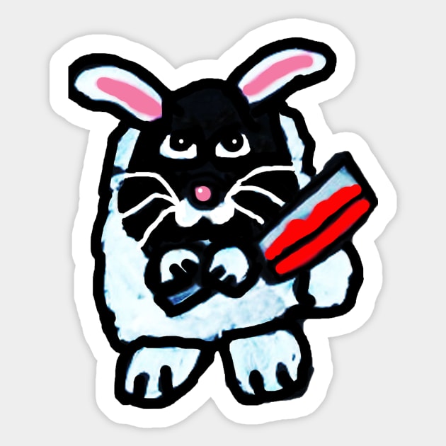 Evil Bunny Executioner Sticker by lisaeldred